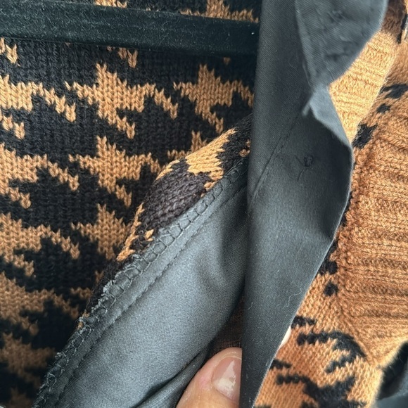 Heart & Heels Dogstooth V-Neck Button Up Cardigan Collared Black | SIZE M - Picture 11 of 12